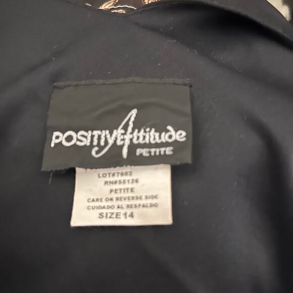 Positive Attitude Vintage Little Black Dress Semi Sheer Lined Ruffle Hem SZ 14P - Picture 8 of 10